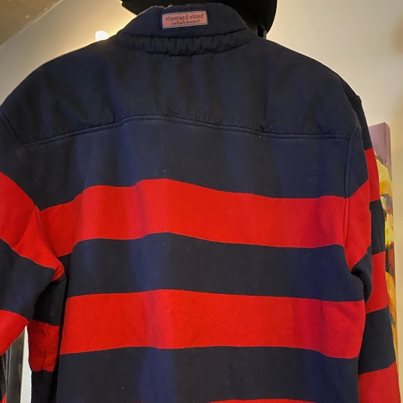 Men's Vineyard Vines Rugby Stripe Half Zip - M - Picture 3 of 4